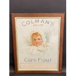 A rare Colman's British Cornflour late Victorian pictorial showcard depicting a baby to the