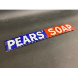 A Pear's Soap rectangular enamel strip sign, restored, 18 1/2 x 2 3/4".