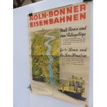 A German railway advertising poster for Koln-Bonner Eisenbahnen inviting visitors to go to Bonn