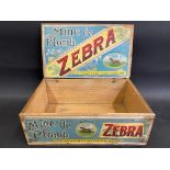 A French Zebra polish dispensing box with bright paper labels.