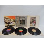 Three Led Zeppelin albums: House of The Holy on original plum Atlantic label but French pressing (