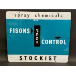 A Fisons Pest Control 'Stockist' rectangular enamel sign in excellent condition, believed to be a