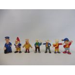 Seven lead figures - Noddy and Big Ears, Postman Pat and four figures from the Ruperb Bear series,