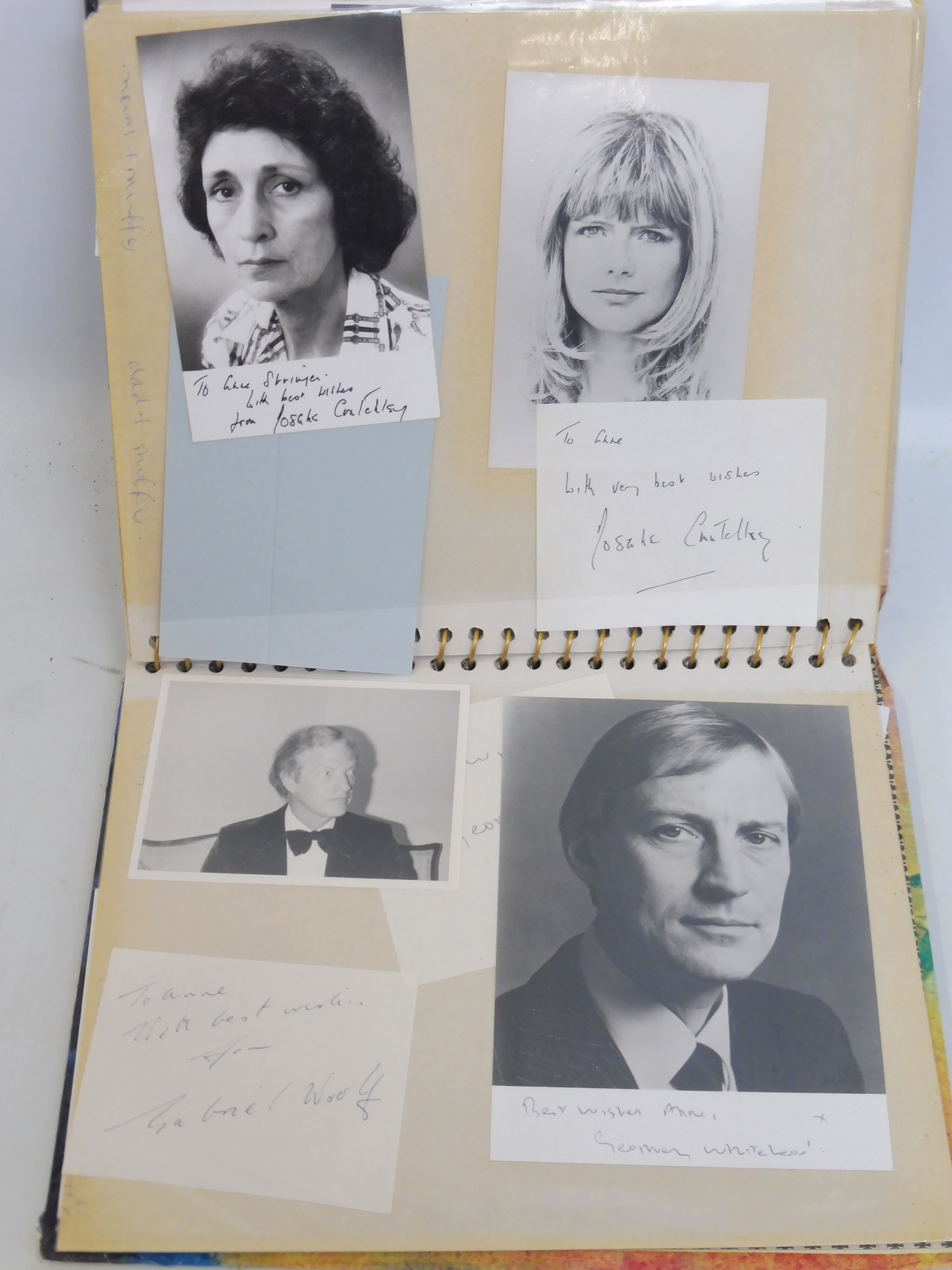 Two albums of autographs, mainly stars of screen and stage circa 1970s and 1980s, some multiple - Image 11 of 15