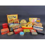 A large tray of assorted tins, many in very good condition including a Standard Icing Syringe,