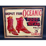 A contemporary oil on board advertising Oceanic footwear, 30 x 23 1/2".