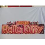 A fairground brightly coloured wooden sign 'Look It's Hello Kitty', 72 x 22".