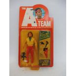 An original Gallob A-Team Amy-A-Allen carded action figure, blister is yellow and has a small