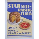 A Star Self-Raising Flour pictorial advertising poster, 19 3/4 x 29 3/4".