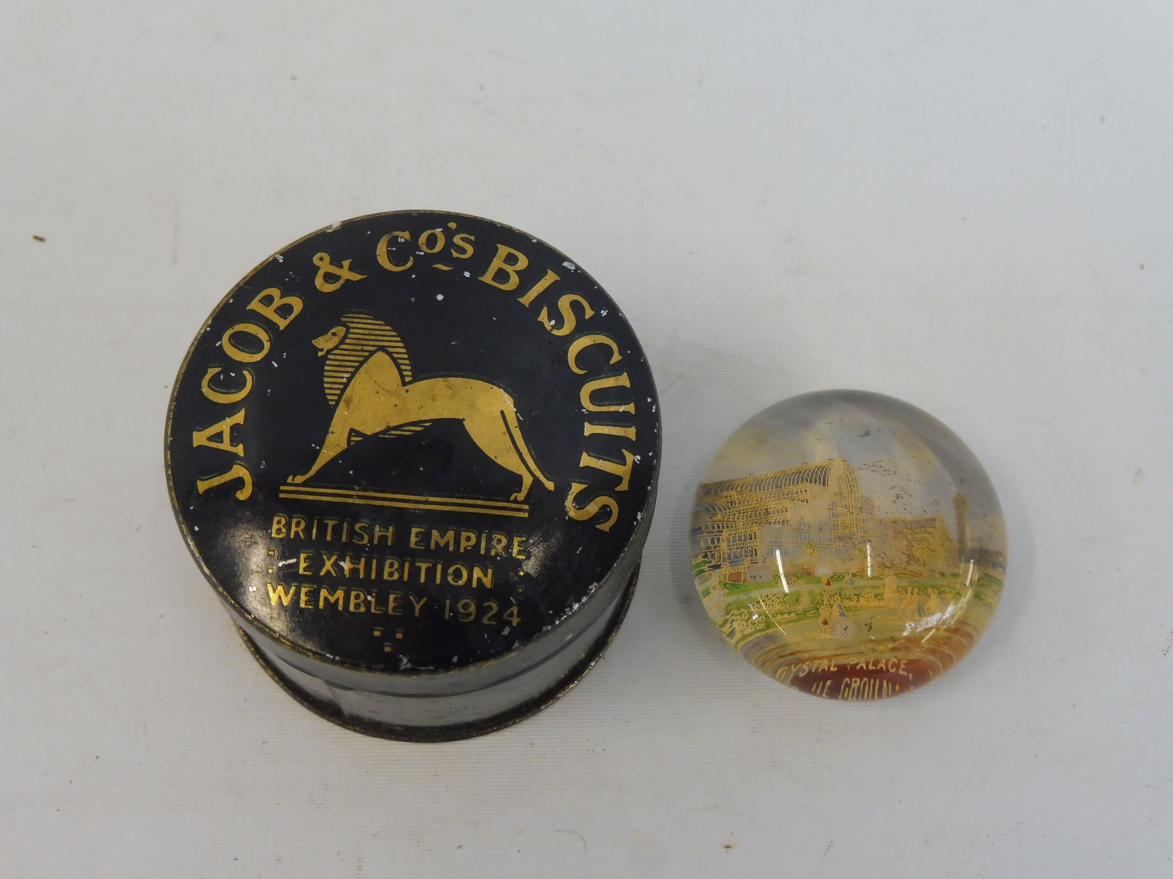 A small Jacob & Co's Biscuits British Empire Exhibition Wembley 1924 cylindrical lidded sample