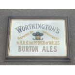 A Worthington's Prince of Wales Burton Ales brewery advertising mirror, 37 1/2 x 27".