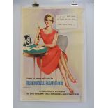A National Savings advertising poster from the 1950s depicting a glamorous lady sat at a table, 20 x