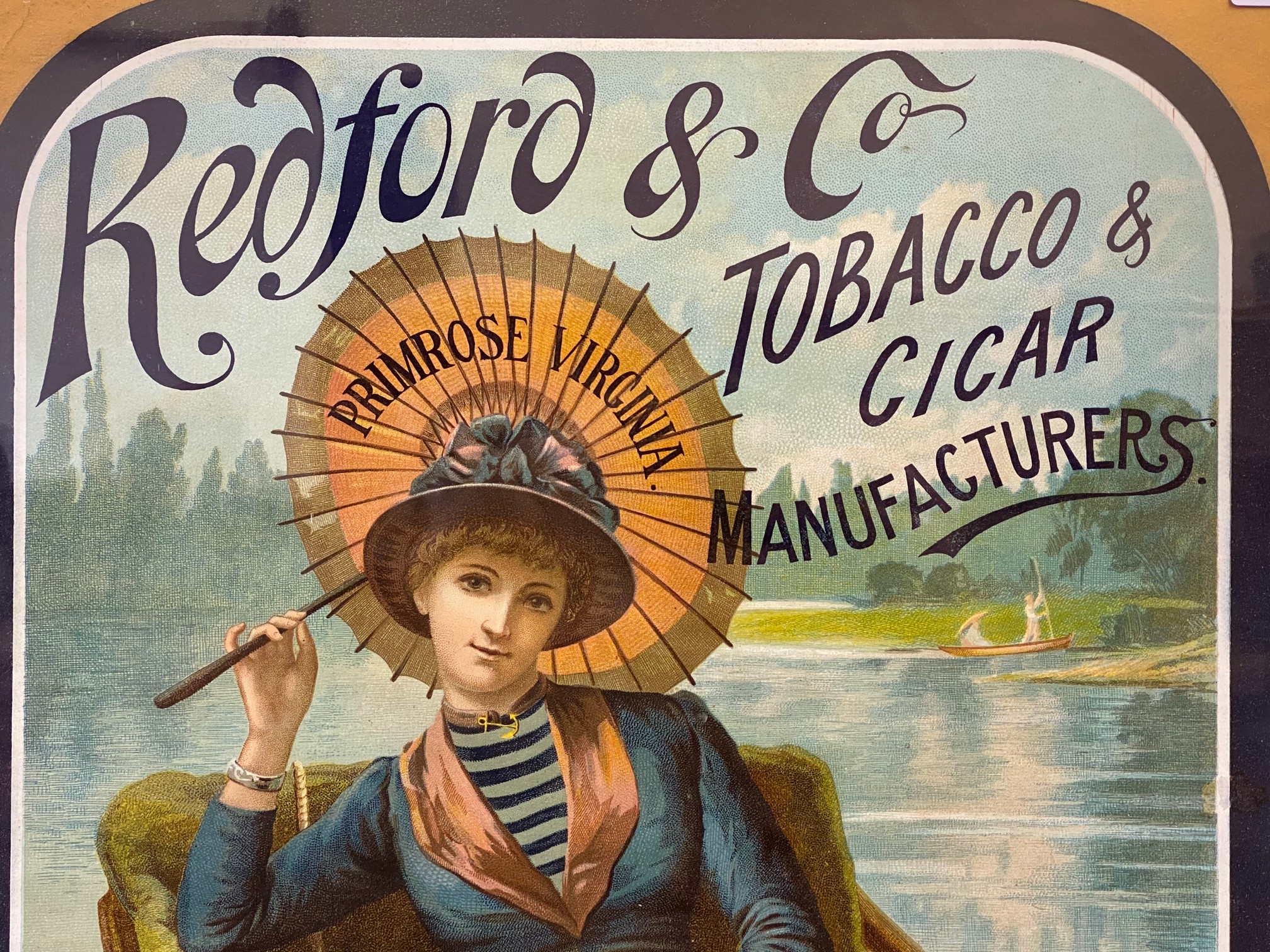 A rare Redford & Co Tobacco & Cigar Manufacturers pictorial original chromolithograph depicting an - Bild 2 aus 4