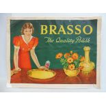A large Brasso - The Qualtity Polish advertising poster by Thomas Forman & Sons Ltd., 42 x 32".