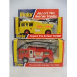 A boxed Dinky 243 airport fire tender and a boxed Dinky 285 Merryweather Marquis.
