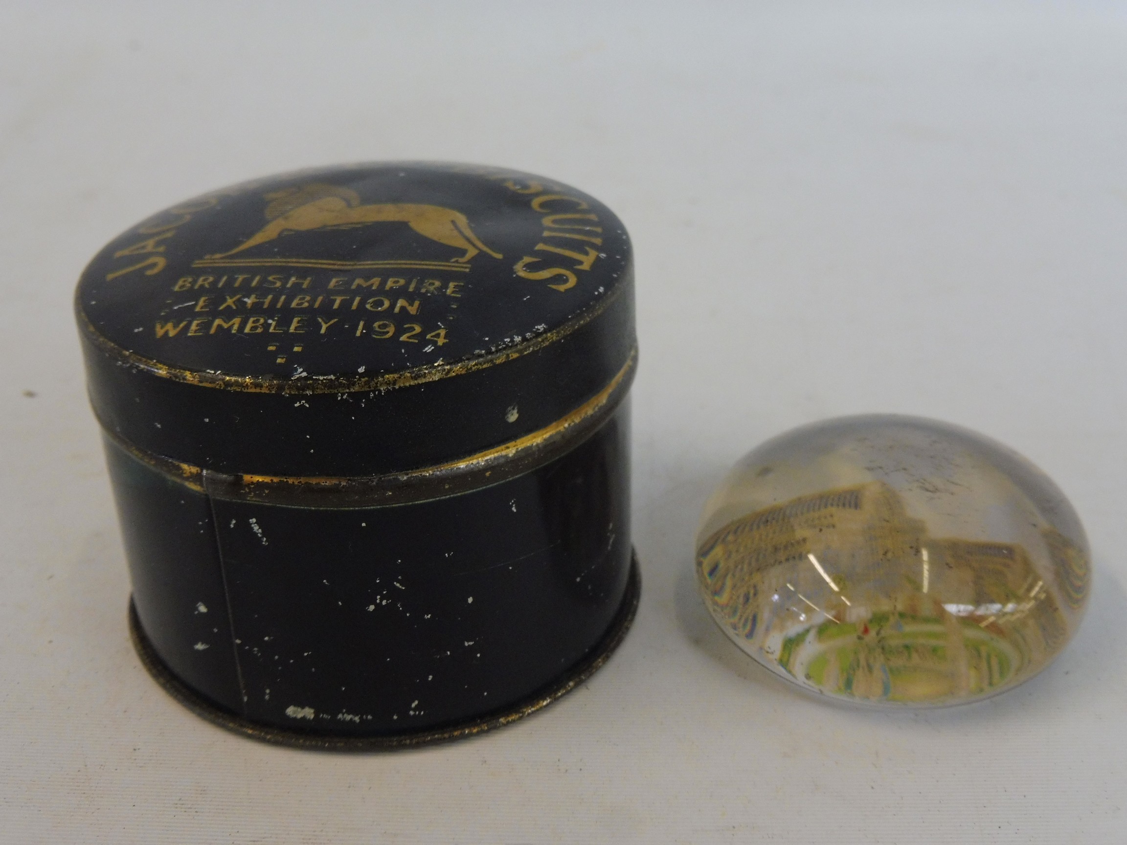 A small Jacob & Co's Biscuits British Empire Exhibition Wembley 1924 cylindrical lidded sample - Image 2 of 2