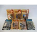 Seven Buffy/Angel carded figures.