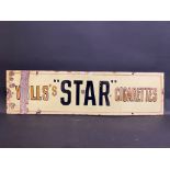 A Wills's 'Star' Cigarettes rectangular enamel sign of unusual colour, 30 x 8 1/2".