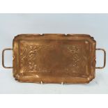 A WMF copper two handled tray.