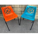 Two Geeco circa 1970s plastic chairs.