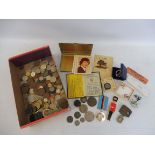 A collection of assorted coins, GB & Foreign, including an 1889 silver crown etc.