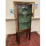 A 19th Century Chinese Chippendale style mahogany astragal glazed single door display cabinet with