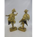 A pair of good quality early 20th Century Eastern brass figures, both approx. 9" high.