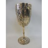 A silver goblet presented by The Rochdale Homing Society for Young Birds, Sheffield 1894.