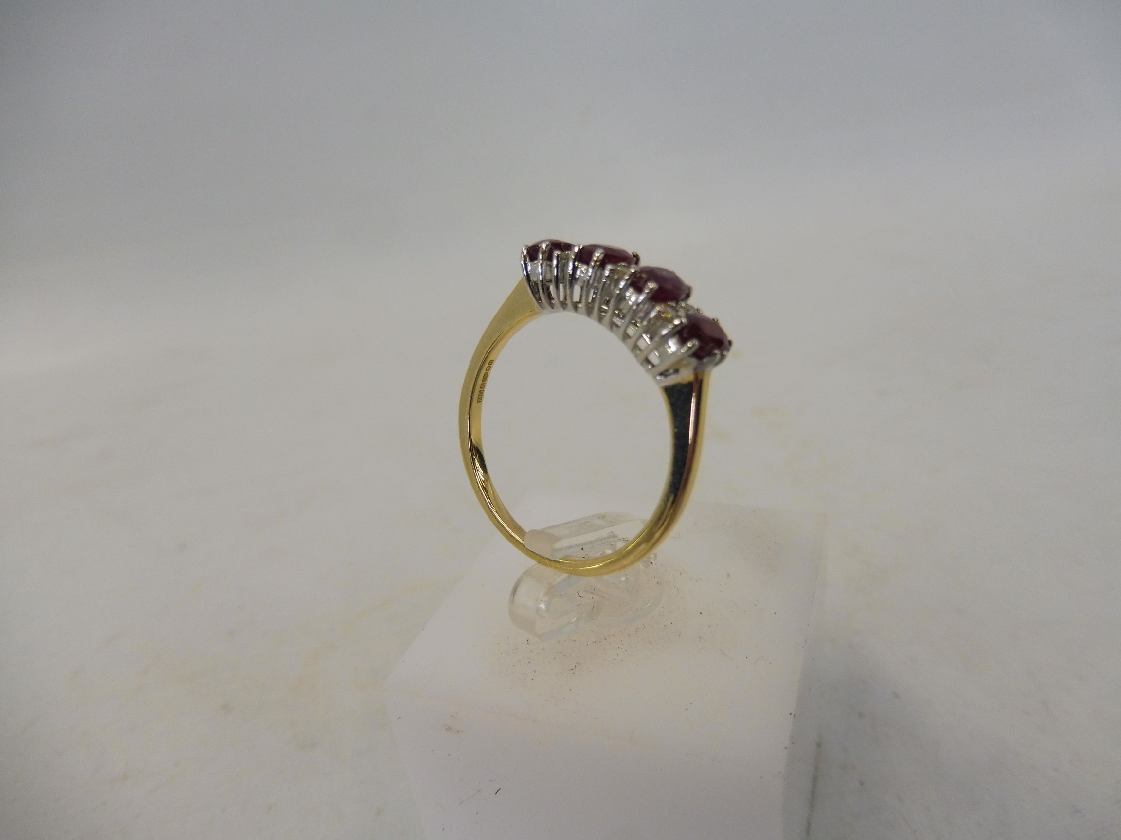 An 18ct gold and 1.12 diamond and ruby ring. - Image 2 of 4
