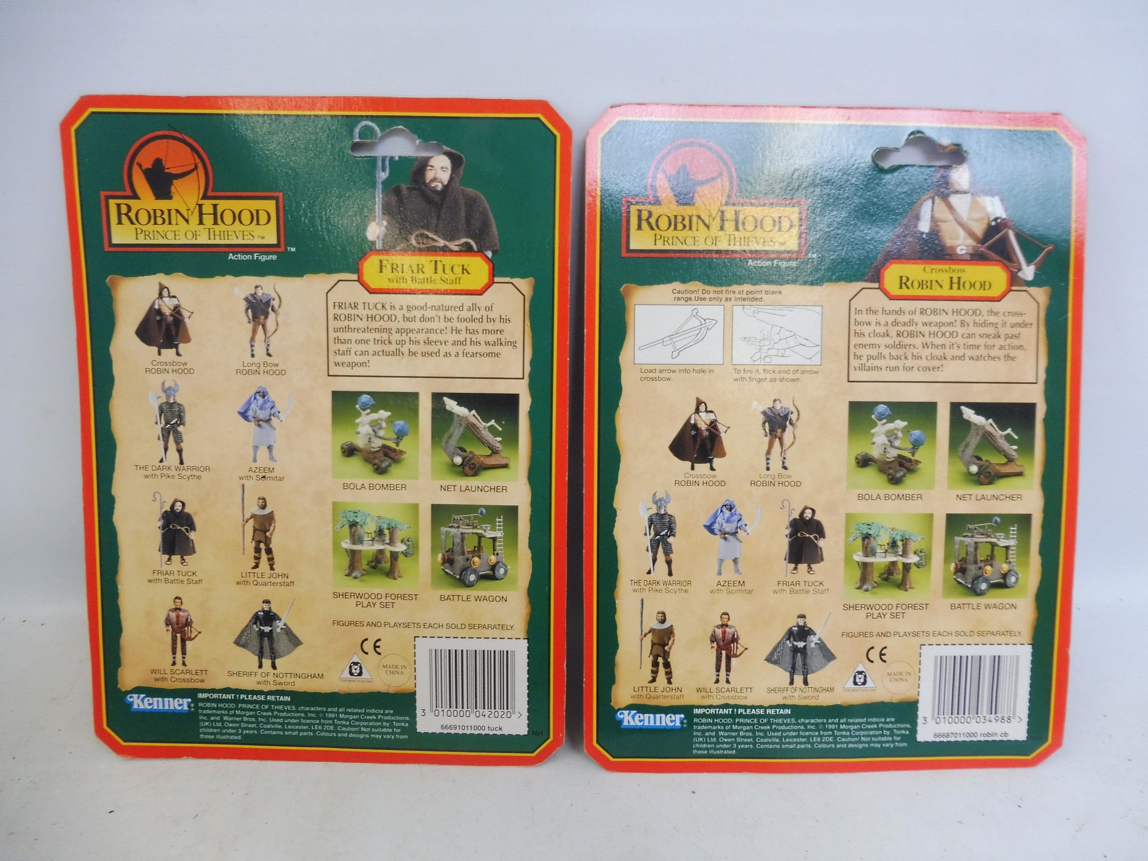 Two Kenner Robin Price of Thieves carded figures, Robin Hood and Friar Tuck. - Bild 2 aus 2
