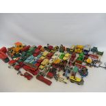 A large quantity of playworn die-cast, mainly Dinky and Corgi.