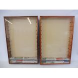 Two glass fronted display cabinets with shelves, made for the Legends Model Series.