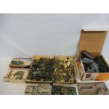 A collection of Airfix plastic forts, coastal command with loose painted figures and vehicles (3