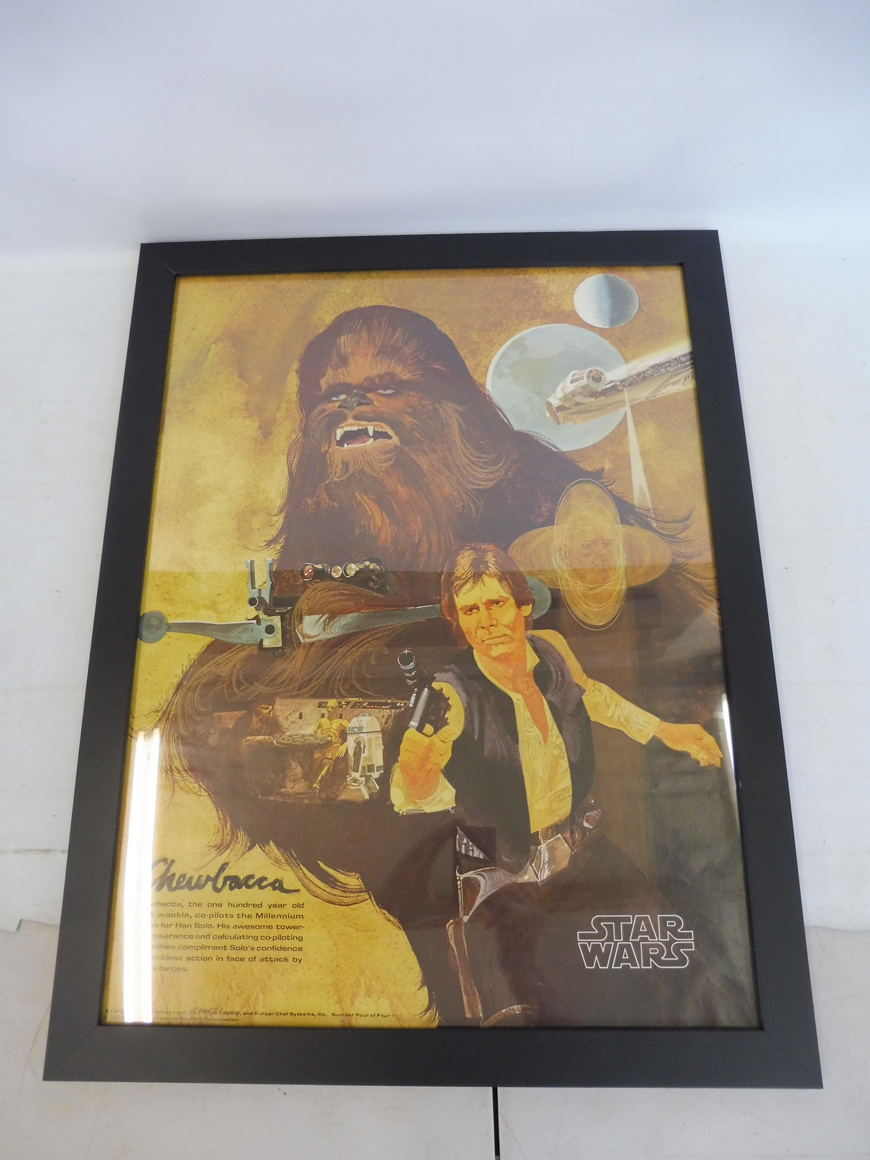 A Star Wars 1977 Coca Cola Chewbacca advertising poster.