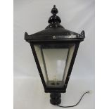 A Victorian style square tapering street lantern.