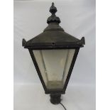 A Victorian style square tapering street lantern.