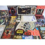 A collection of Star Wars games, merchandise etc.