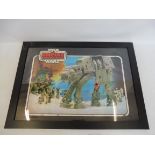 A Star Wars Empire Strikes Back AT AT poster, original from the film, framed.