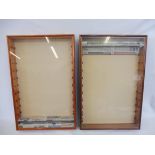 Two glass fronted display cabinets with shelves, made for the Legends Model Series.