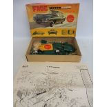 A circa 1960s Frog E Type Jaguar model kit and instructions, appears complete but unchecked.