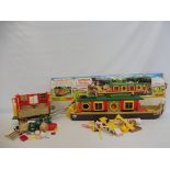 A Tomy Sylvanian Family Rose of Sylvania Canal Boat with box and accessories and a 1989 caravan with