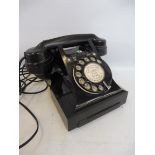 A black telephone.
