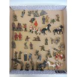 A tray of Britains playworn soldiers to include WWI and WWII plus some vikings.