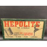 An early Hepolite part pictorial advertising poster for pistons, rings etc. 31 1/2 x 17".