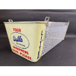 A Wall's Ice Cream litter rack with original wrap around aluminium advertising signs to each end,