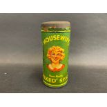 A Housewife Mixed Spice cylindrical tin with original paper label, in good condition, 3 3/4" high.