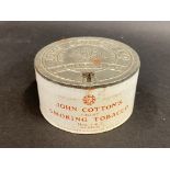 A John Cotton's Finest Smoking Tobacco of Edinburgh tin with original paper label of simple