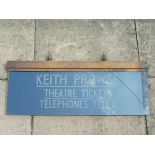 A circa 1930s bronze and glass Keith Prowse theatre tickets illuminated advertising sign, 30 x 11".