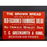 A T.C.Greensmith & Sons of Burton on Trent Old Fashioned Farmhouse Bread rectangular showcard, 29
