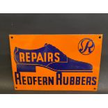A Redfern Rubbers pictorial enamel sign depicting a shoe in side profile, excellent condition and